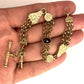 NZGD | 9ct Gold Vintage‑Inspired Imperial Garnet & Fob Bracelet 20cm
