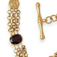 NZGD | 9ct Gold Vintage‑Inspired Imperial Garnet & Fob Bracelet 20cm