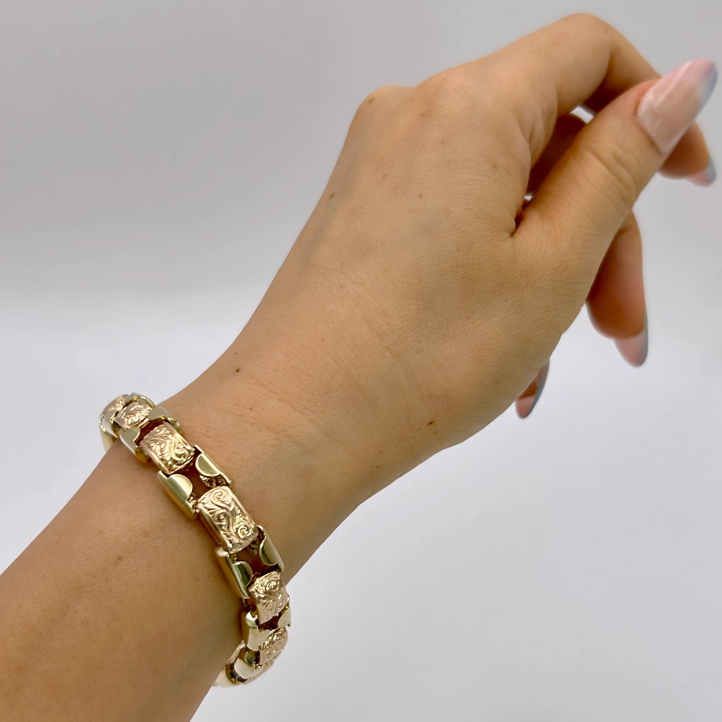 NZGD | 9ct Y/R Gold Vinatage Victorian Duet Link Bracelet-Refurbished