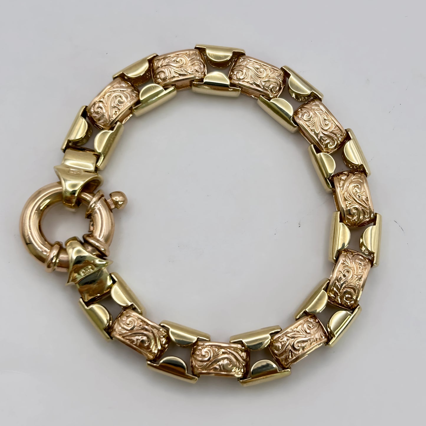 NZGD | 9ct Y/R Gold Vinatage Victorian Duet Link Bracelet-Refurbished