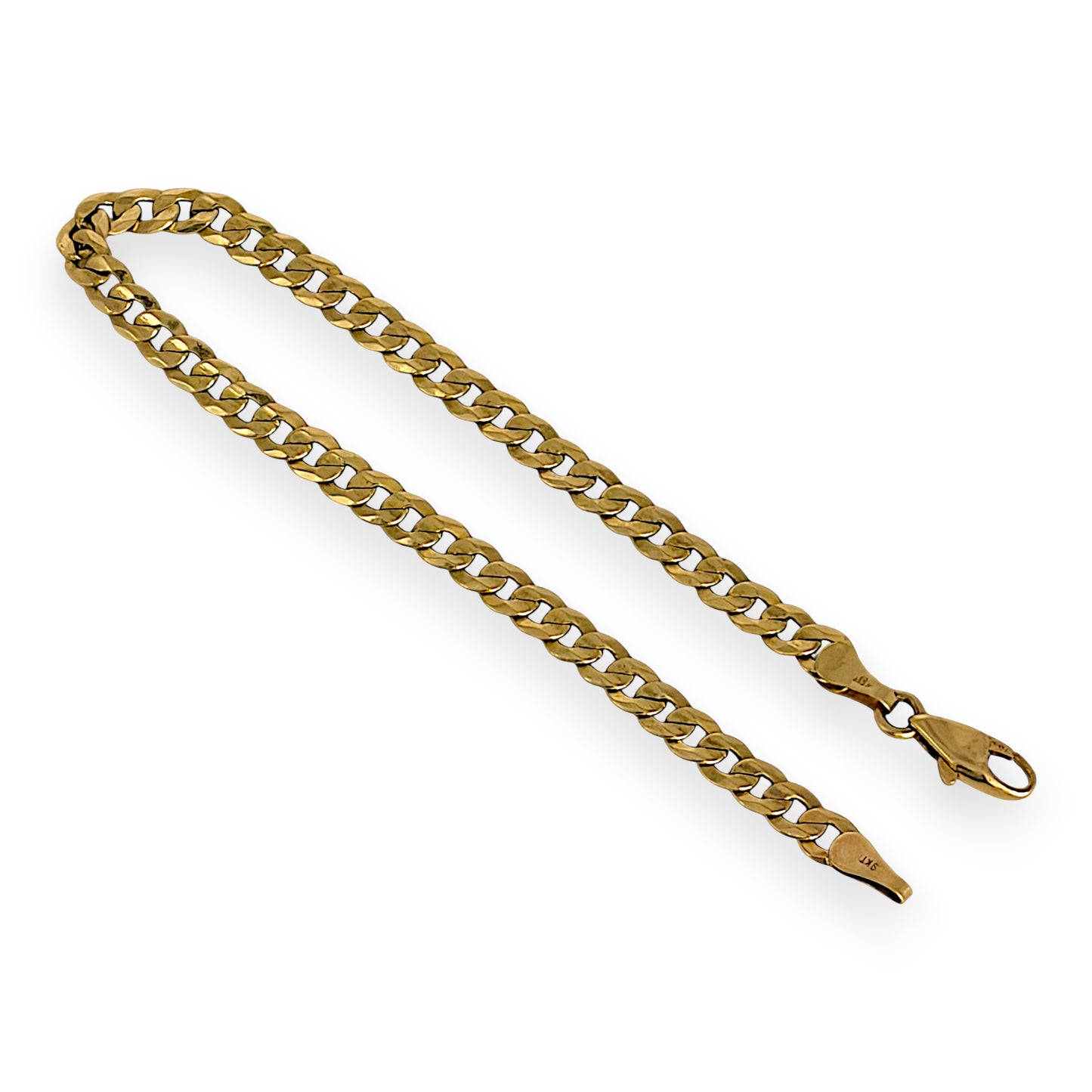 NZGD | 9ct Gold Modern Sleek Curb Bracelet 17.5cm