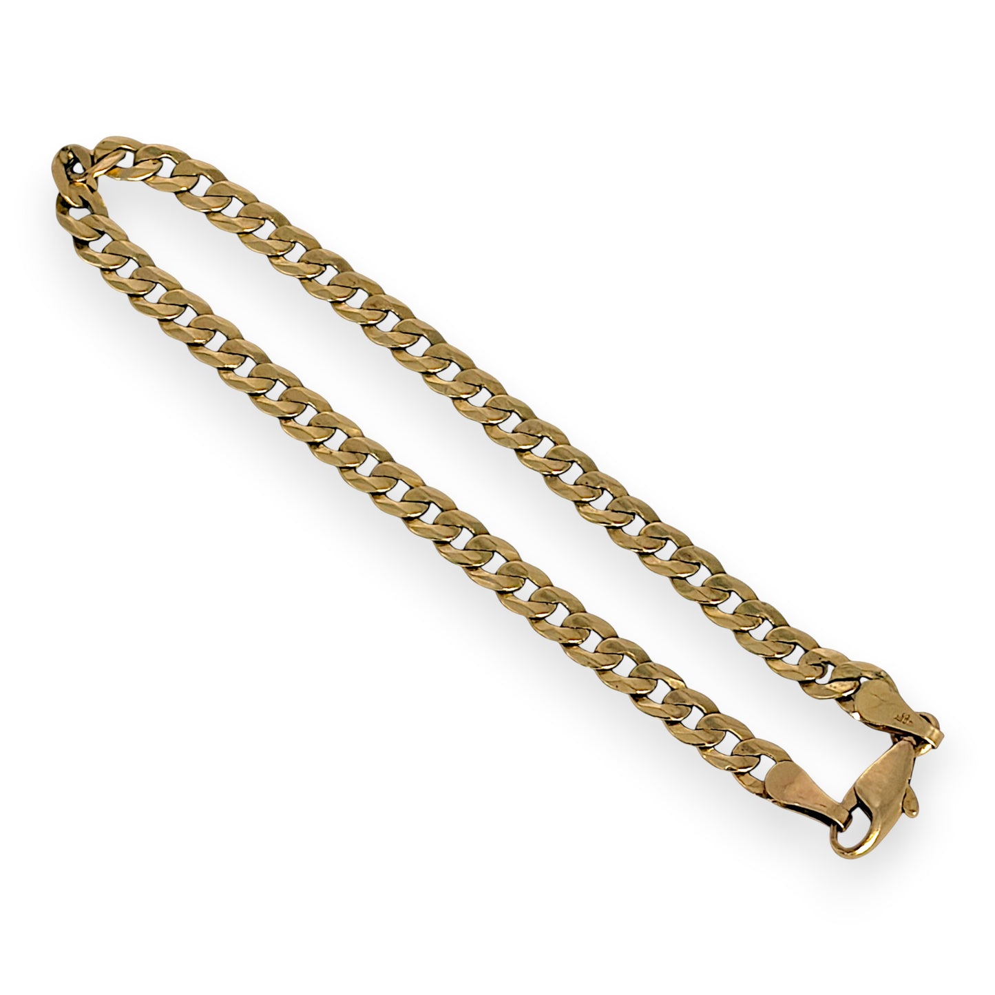 NZGD | 9ct Gold Modern Sleek Curb Bracelet 17.5cm