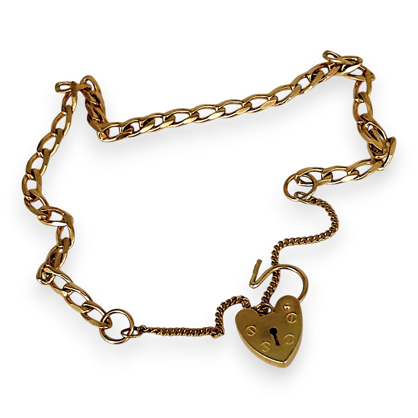 NZGD | 9ct Gold Refurbished Timeless Padlock Curb Bracelet