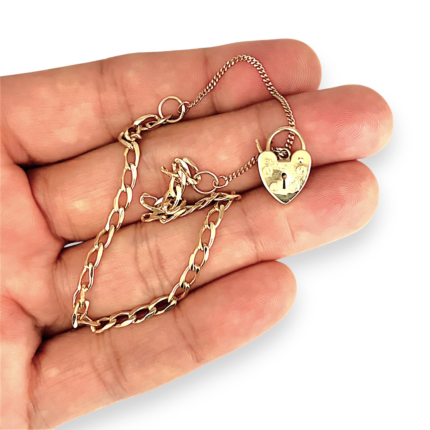 NZGD | 9ct Gold Refurbished Timeless Padlock Curb Bracelet