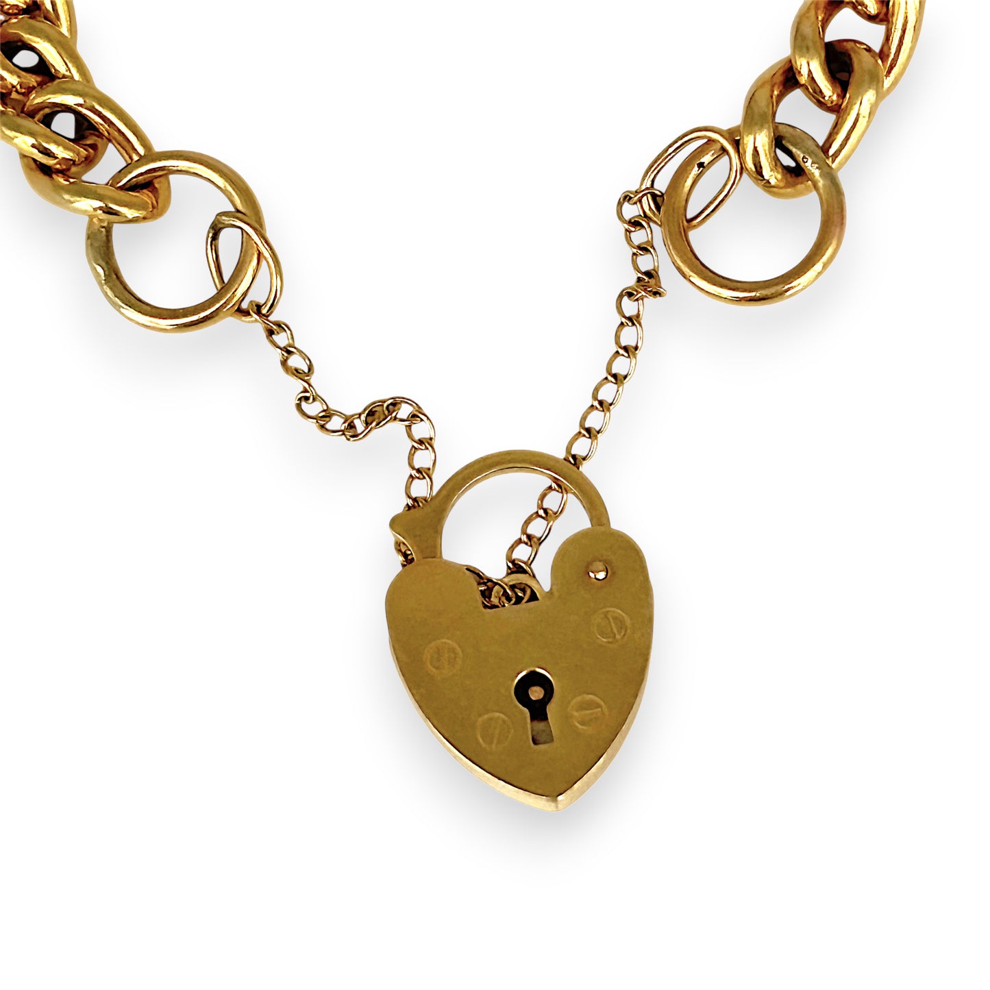 GOLD DEAL | 9kt Gold Prestige Heart Padlock Bracelet