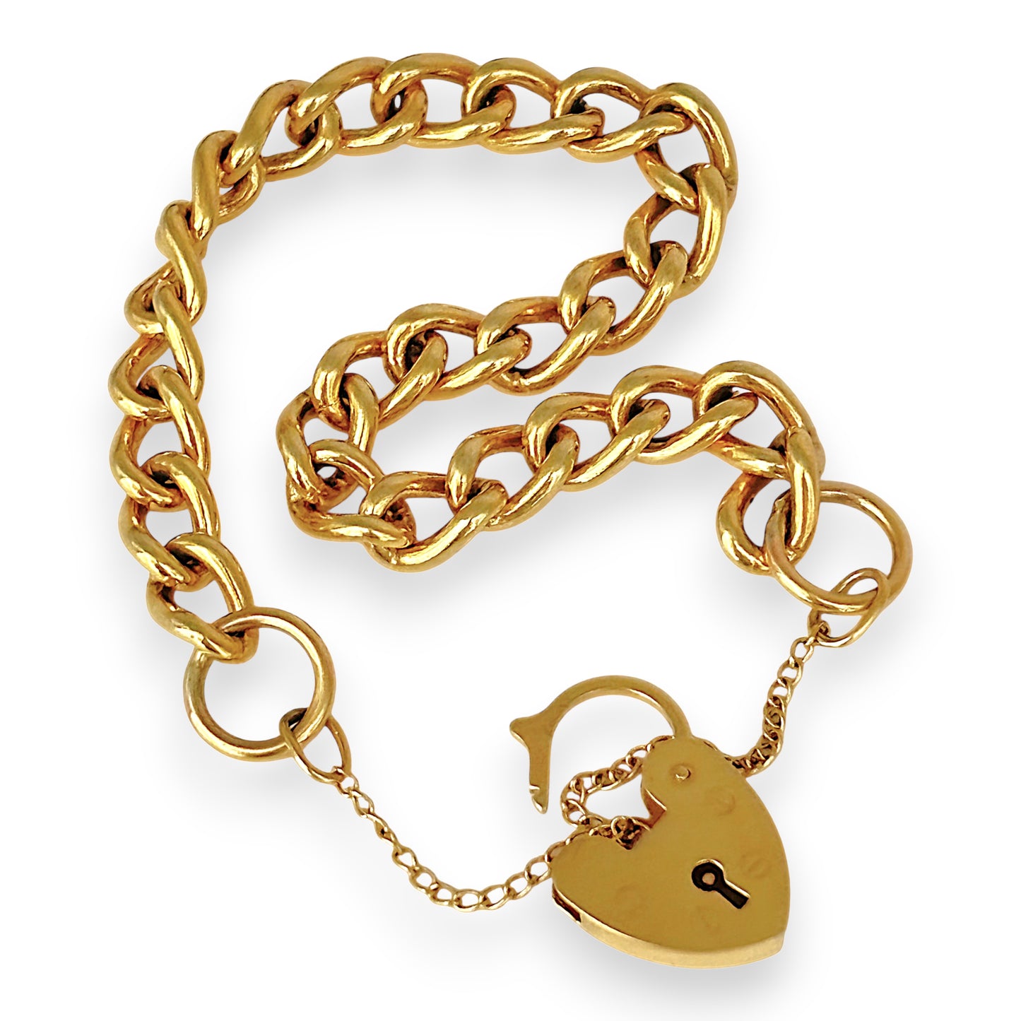 GOLD DEAL | 9kt Gold Prestige Heart Padlock Bracelet