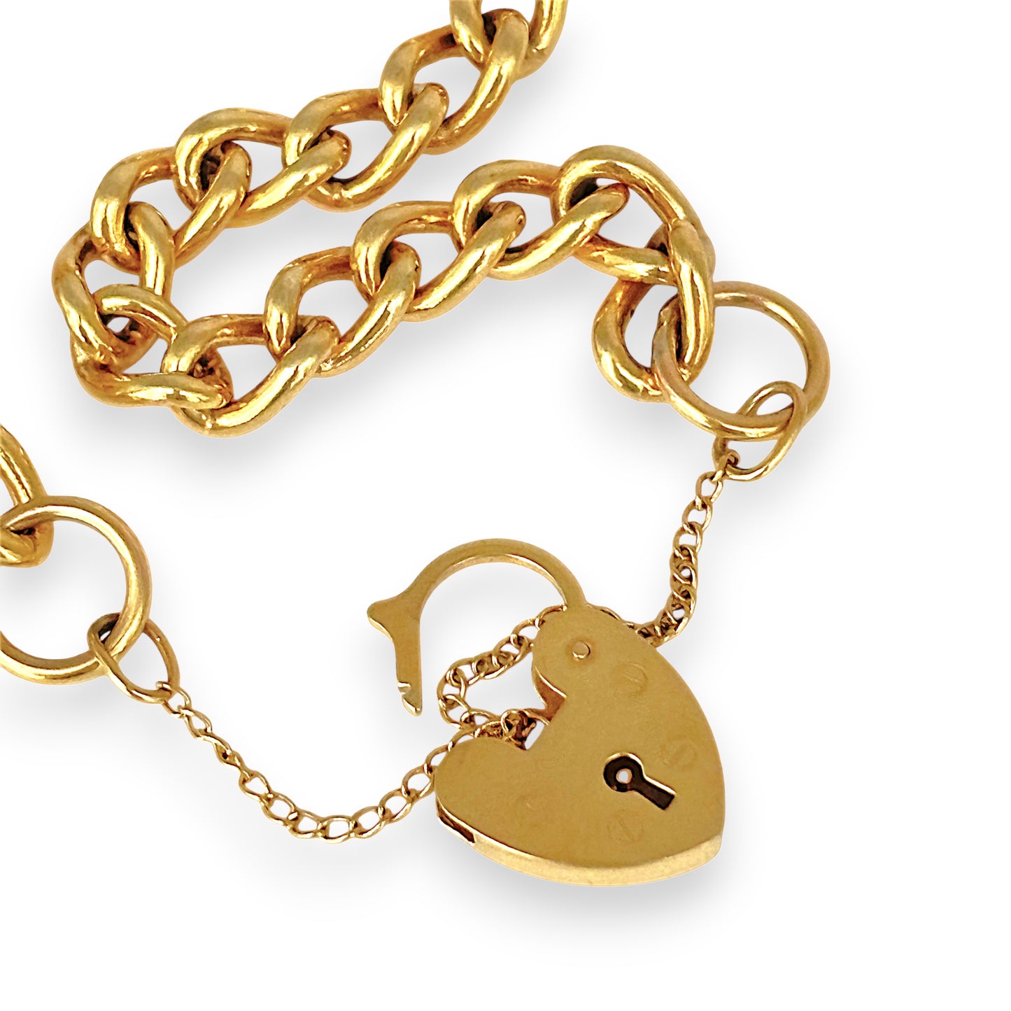 GOLD DEAL | 9kt Gold Prestige Heart Padlock Bracelet