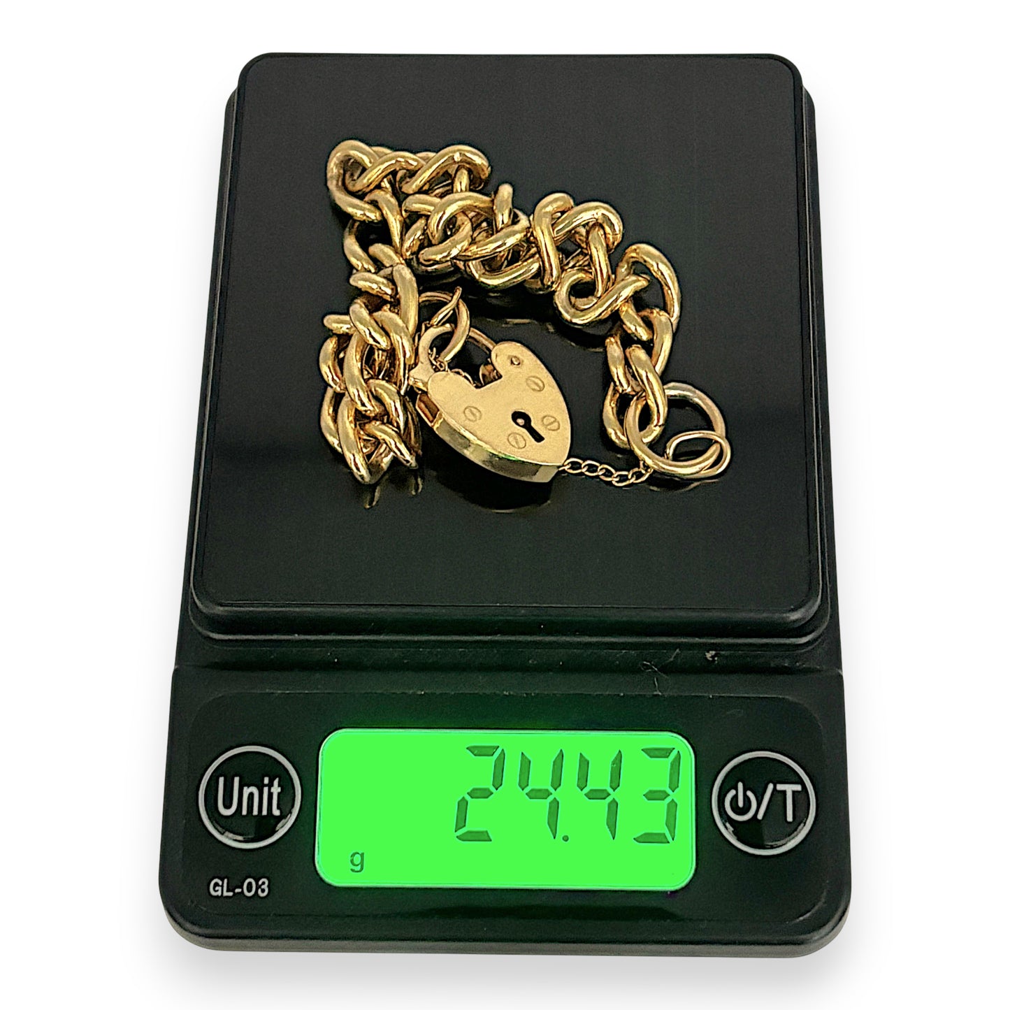 GOLD DEAL | 9kt Gold Prestige Heart Padlock Bracelet