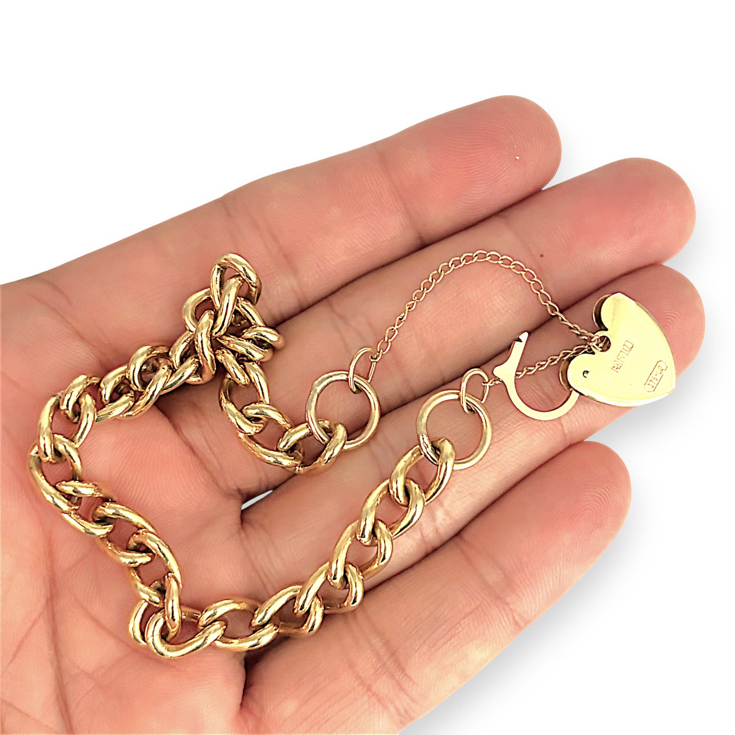 GOLD DEAL | 9kt Gold Prestige Heart Padlock Bracelet