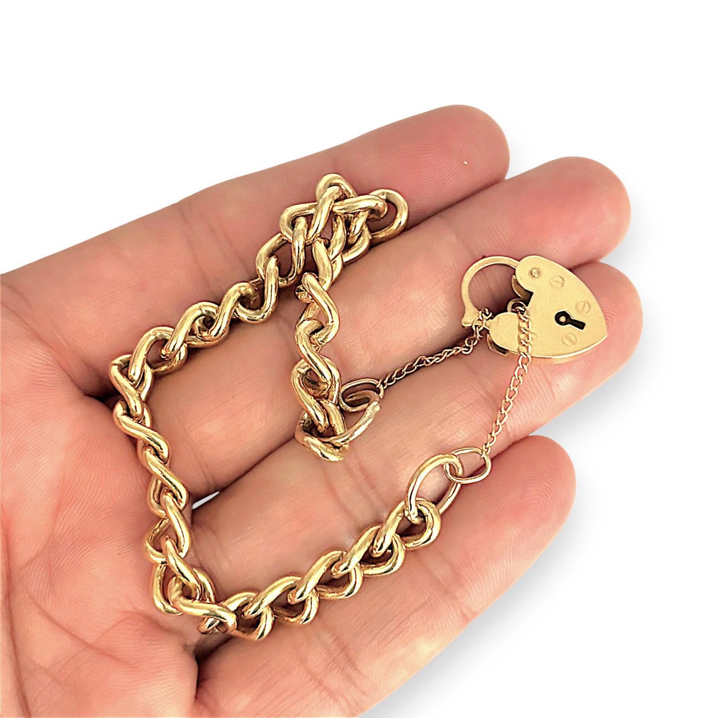 GOLD DEAL | 9kt Gold Prestige Heart Padlock Bracelet