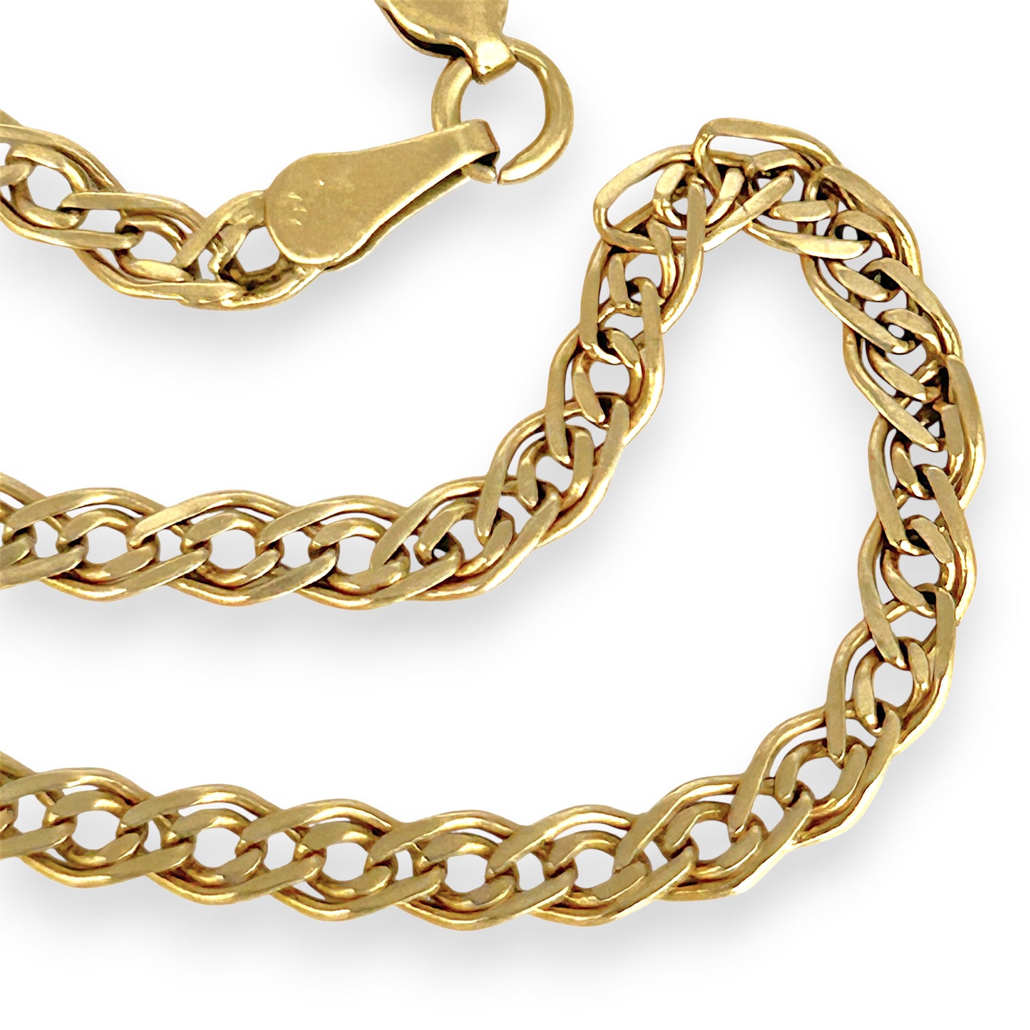 GOLD DEAL | 9kt Gold Contour Duo‑Link Bracelet 20.5cm