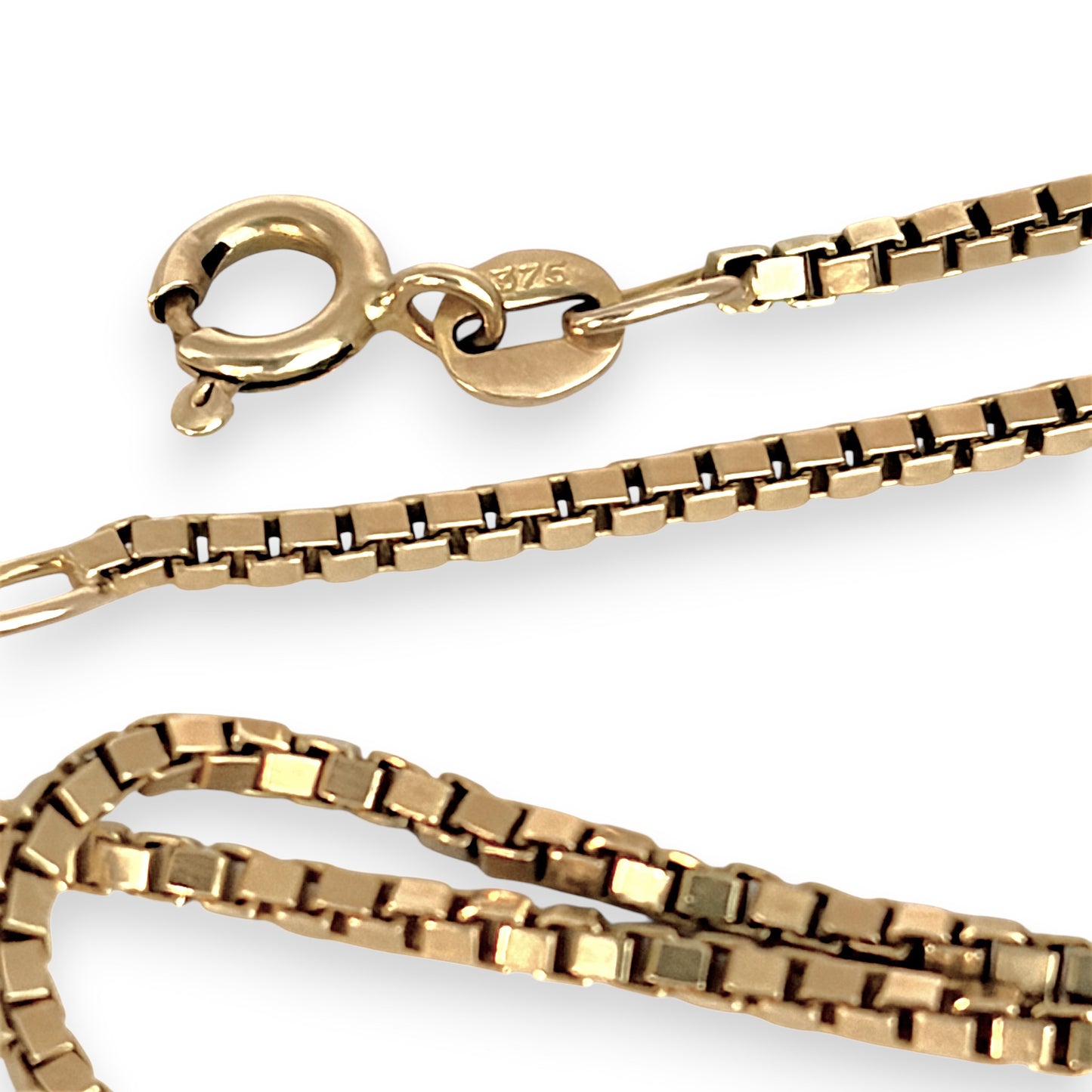 NZGD | 9ct Gold Auric Ember Box‑Link 76cm Chain