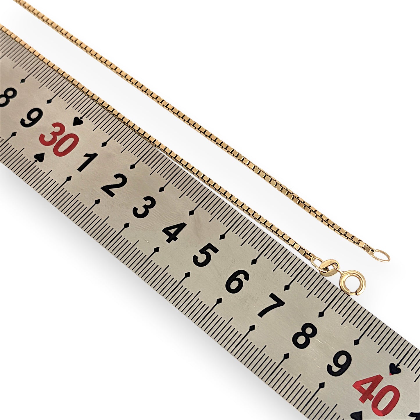 NZGD | 9ct Gold Auric Ember Box‑Link 76cm Chain