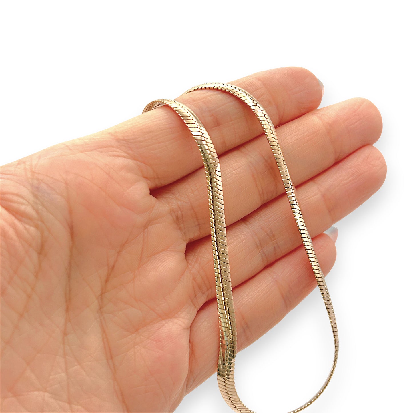 GOLD DEAL | 9kt Gold Refurbished Sleek Herringbone Chain-UNOAERRE