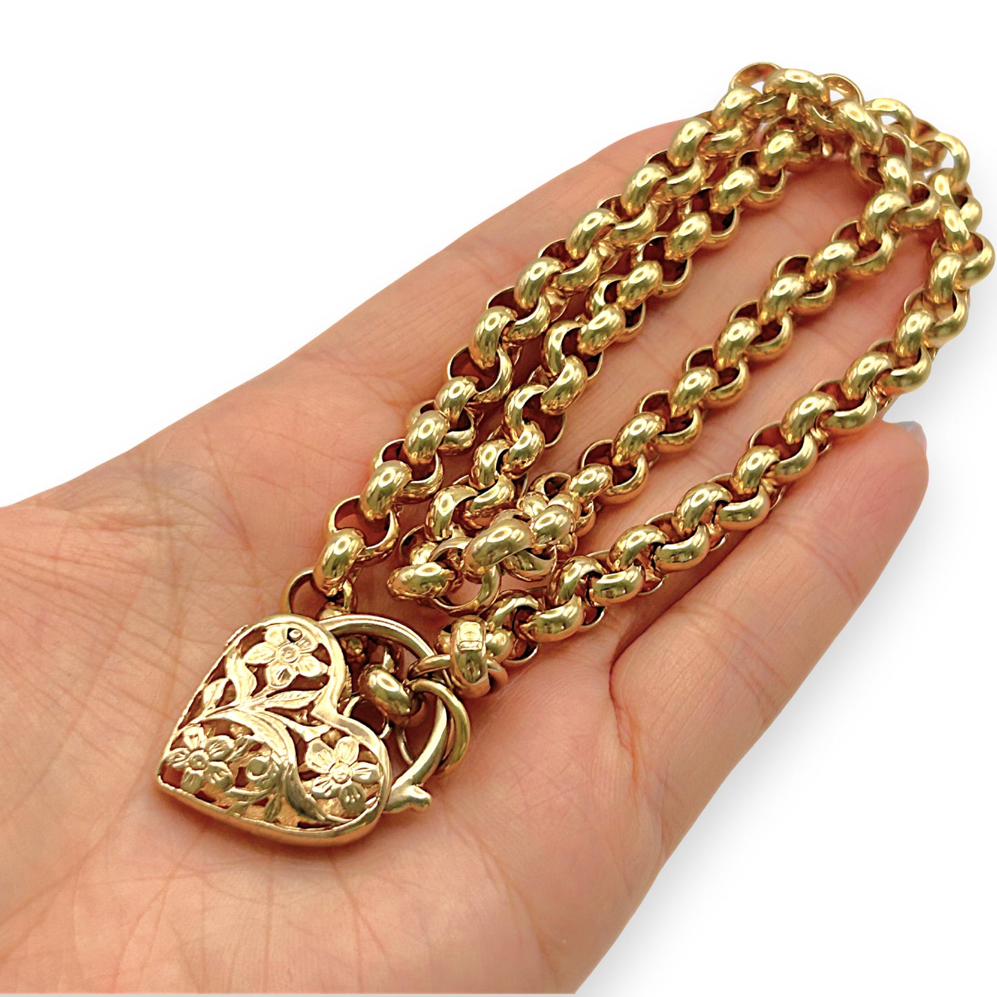 GOLD DEAL | 9kt Gold Refurbished Heritage Belcher & Padlock -UNOAERRE