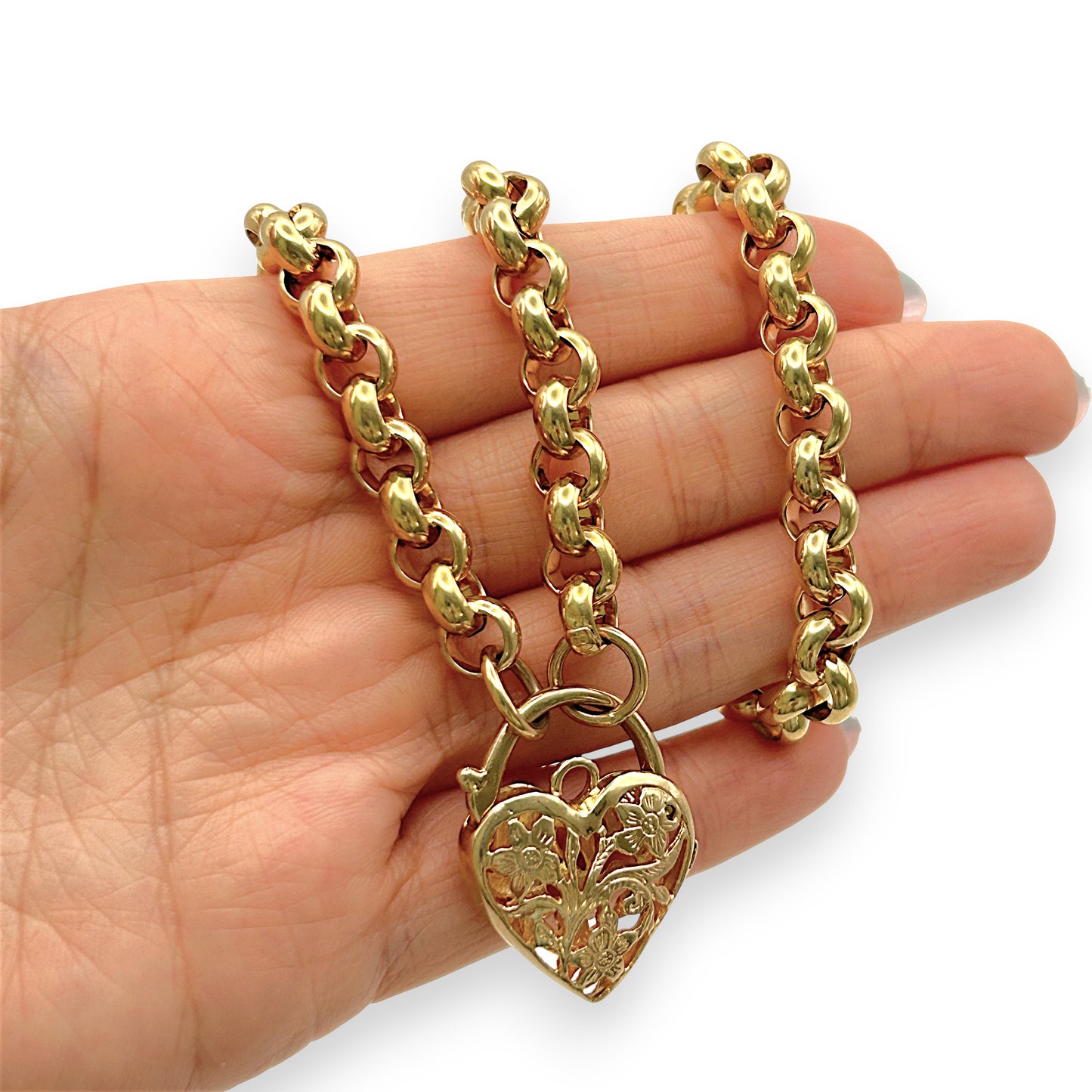 GOLD DEAL | 9kt Gold Refurbished Heritage Belcher & Padlock -UNOAERRE