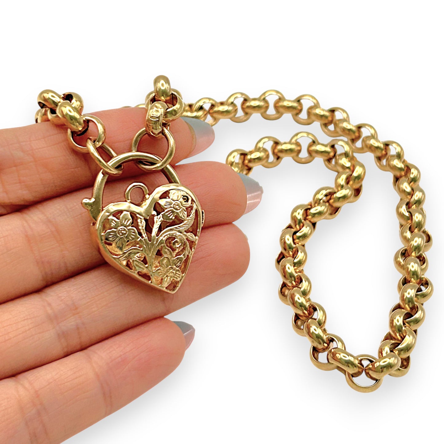 GOLD DEAL | 9kt Gold Refurbished Heritage Belcher & Padlock -UNOAERRE