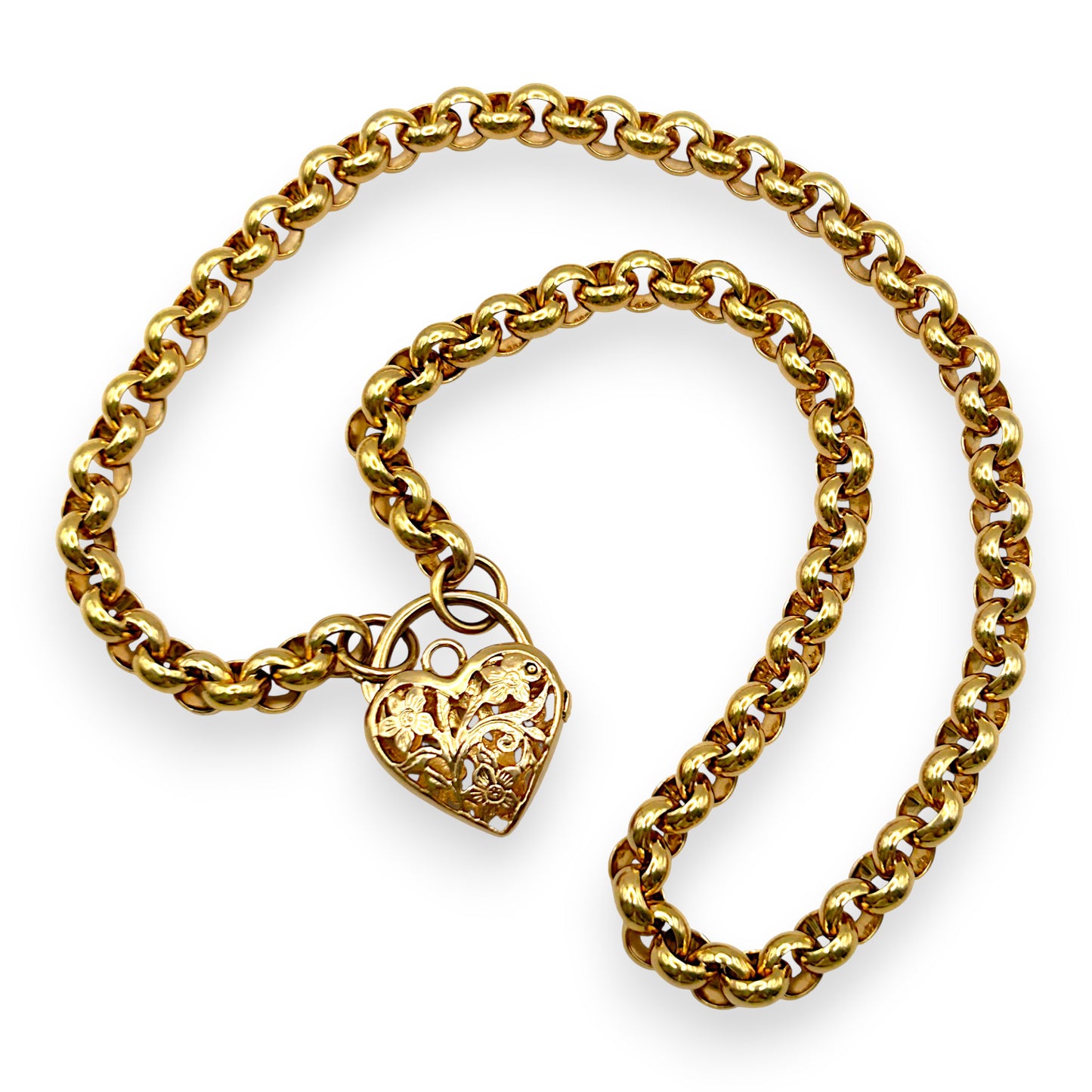 GOLD DEAL | 9kt Gold Refurbished Heritage Belcher & Padlock -UNOAERRE