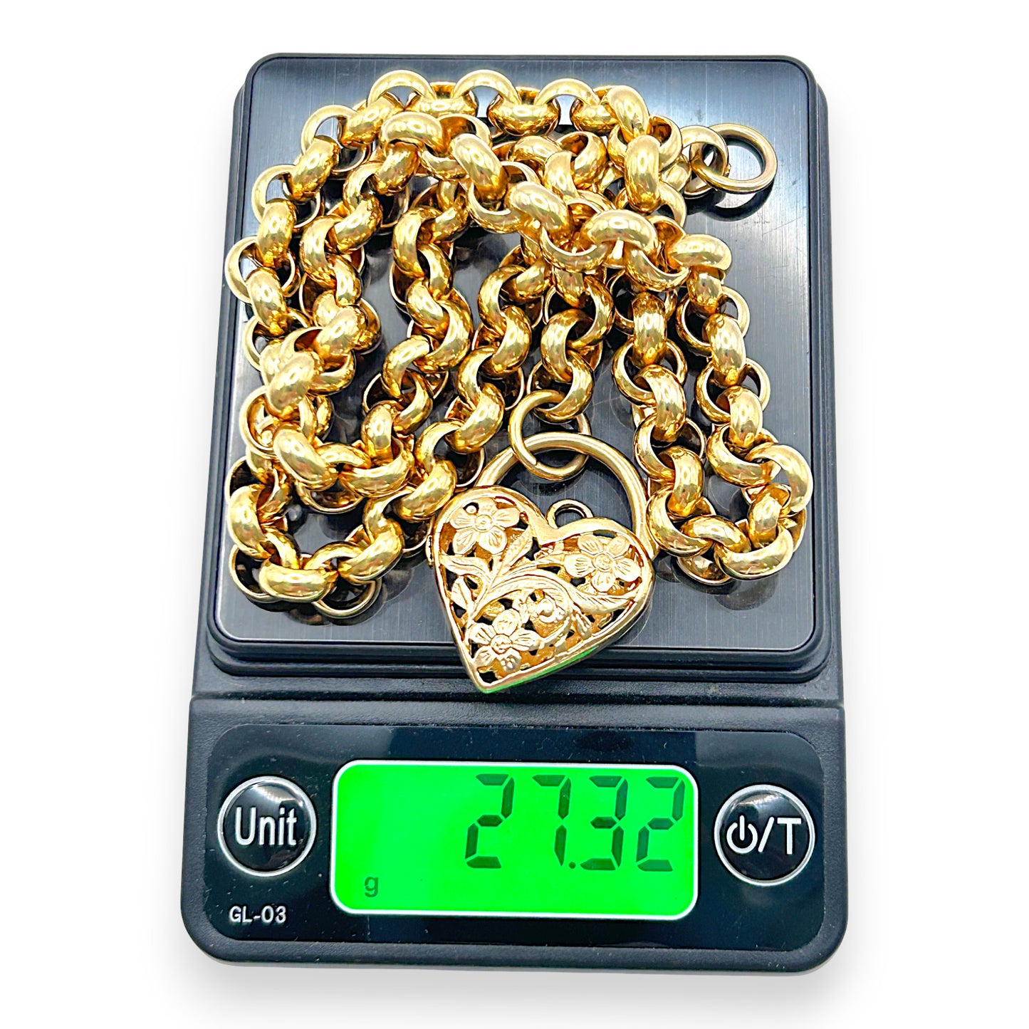 GOLD DEAL | 9kt Gold Refurbished Heritage Belcher & Padlock -UNOAERRE
