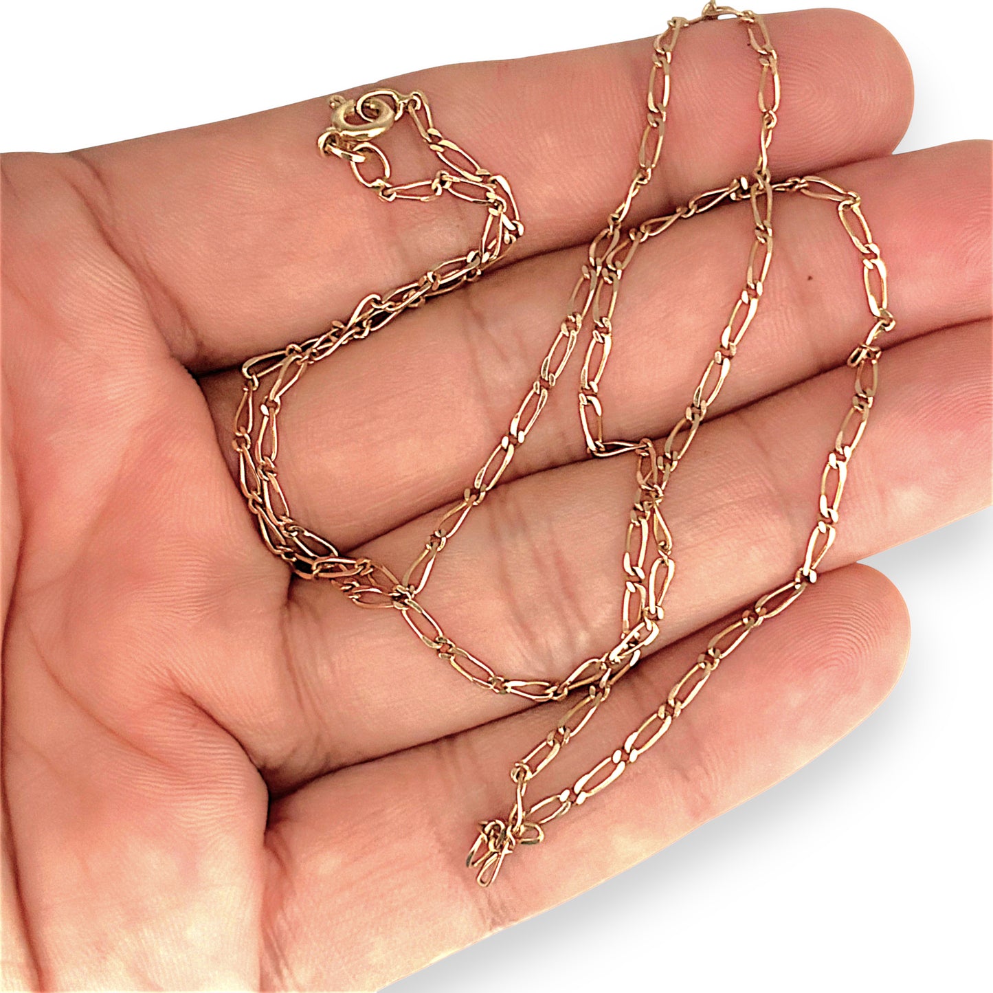 NZGD | 9ct Gold UNOAERRE Aurora 1x1 Fiagor Chain 50cm