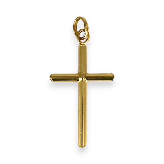 GOLD DEAL | 18ct (18K) Gold Refined Cut-Edge Round Cross Pendant