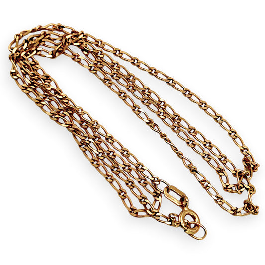 NZGD | 9ct Gold Linea Figaro 1 x1 Fine Chain 49cm