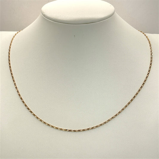 NZGD | 9ct Gold Linea Figaro 1 x1 Fine Chain 49cm