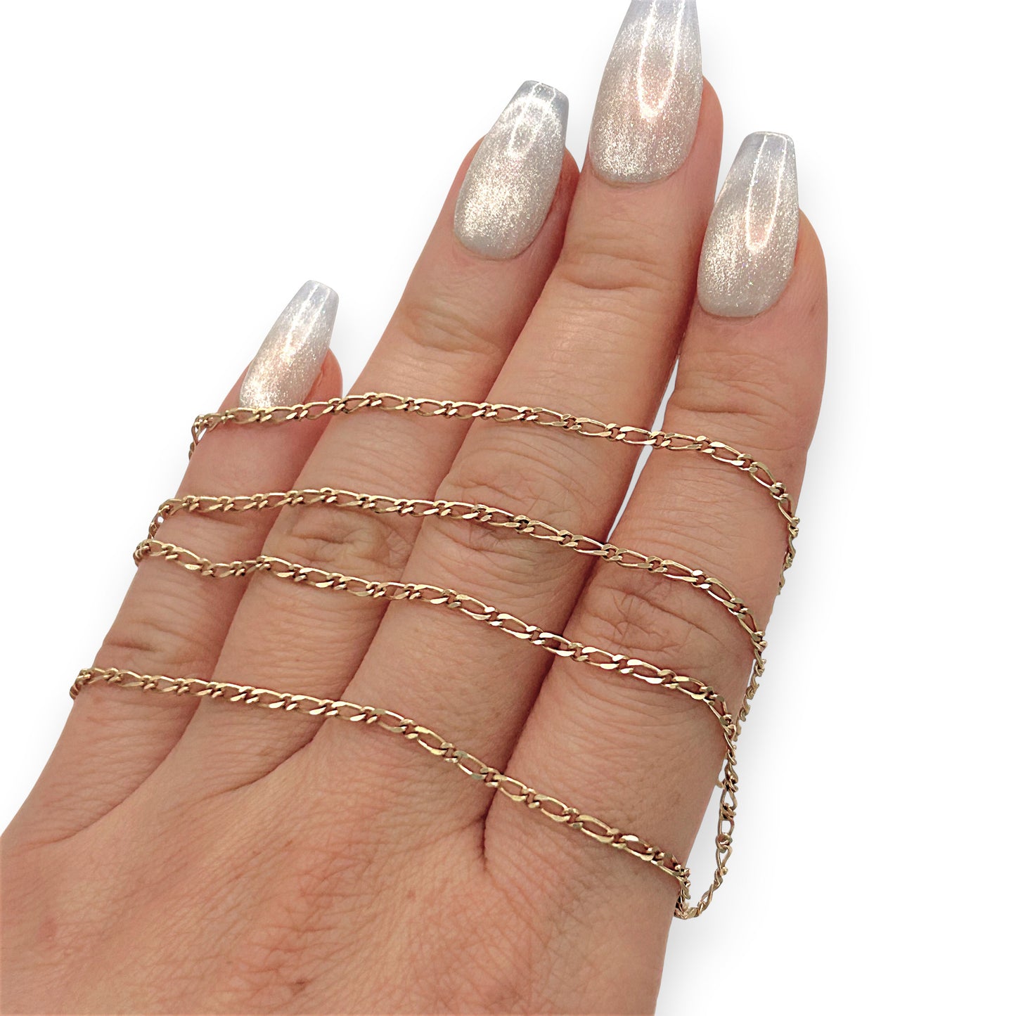 NZGD | 9ct Gold Linea Figaro 1 x1 Fine Chain 49cm