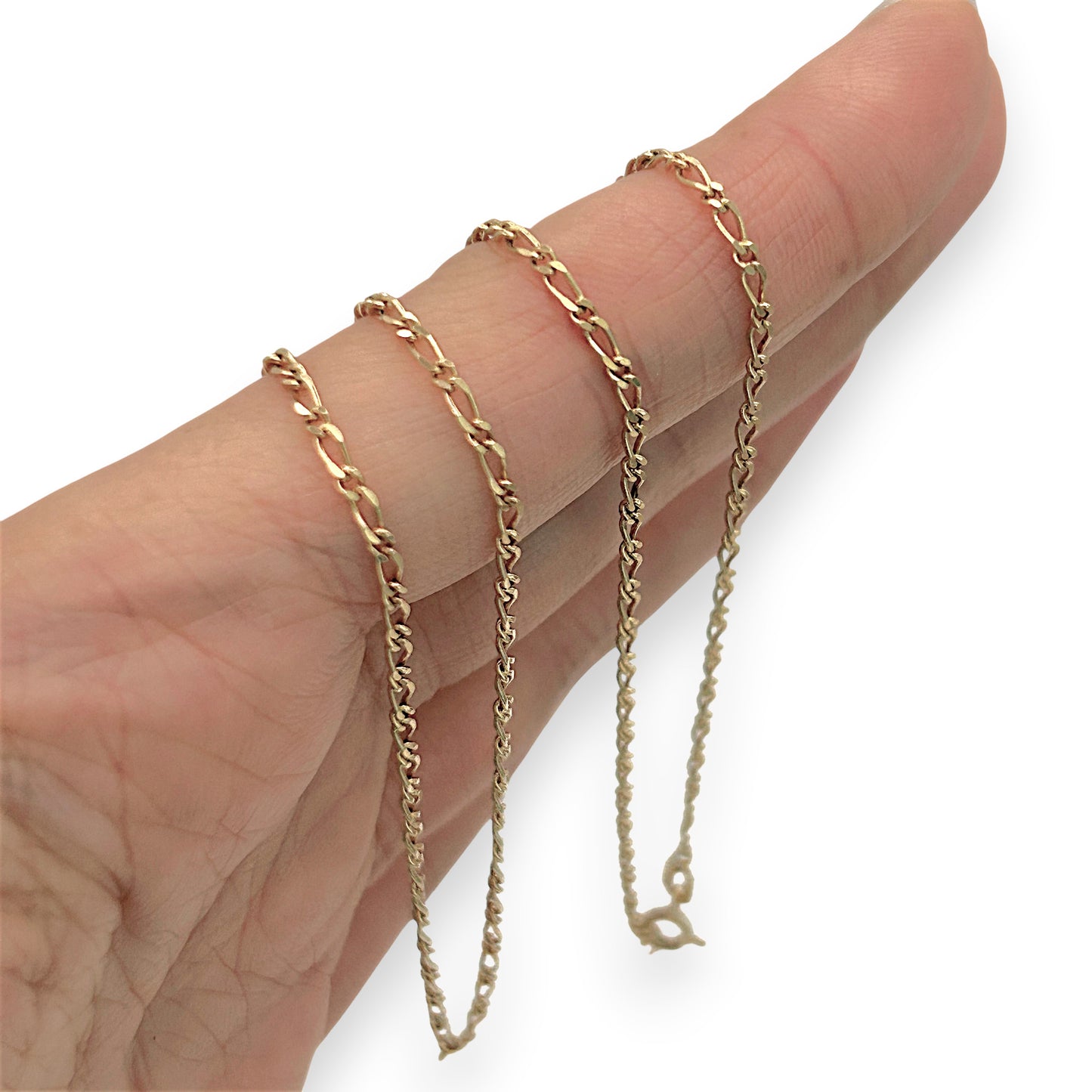 NZGD | 9ct Gold Linea Figaro 1 x1 Fine Chain 49cm