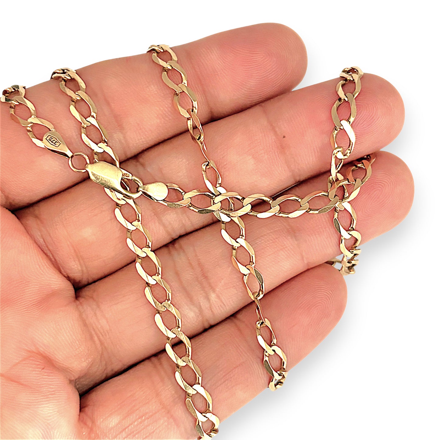 NZGD | 9ct Gold Solstice Oval Curb Link Chain 60cm