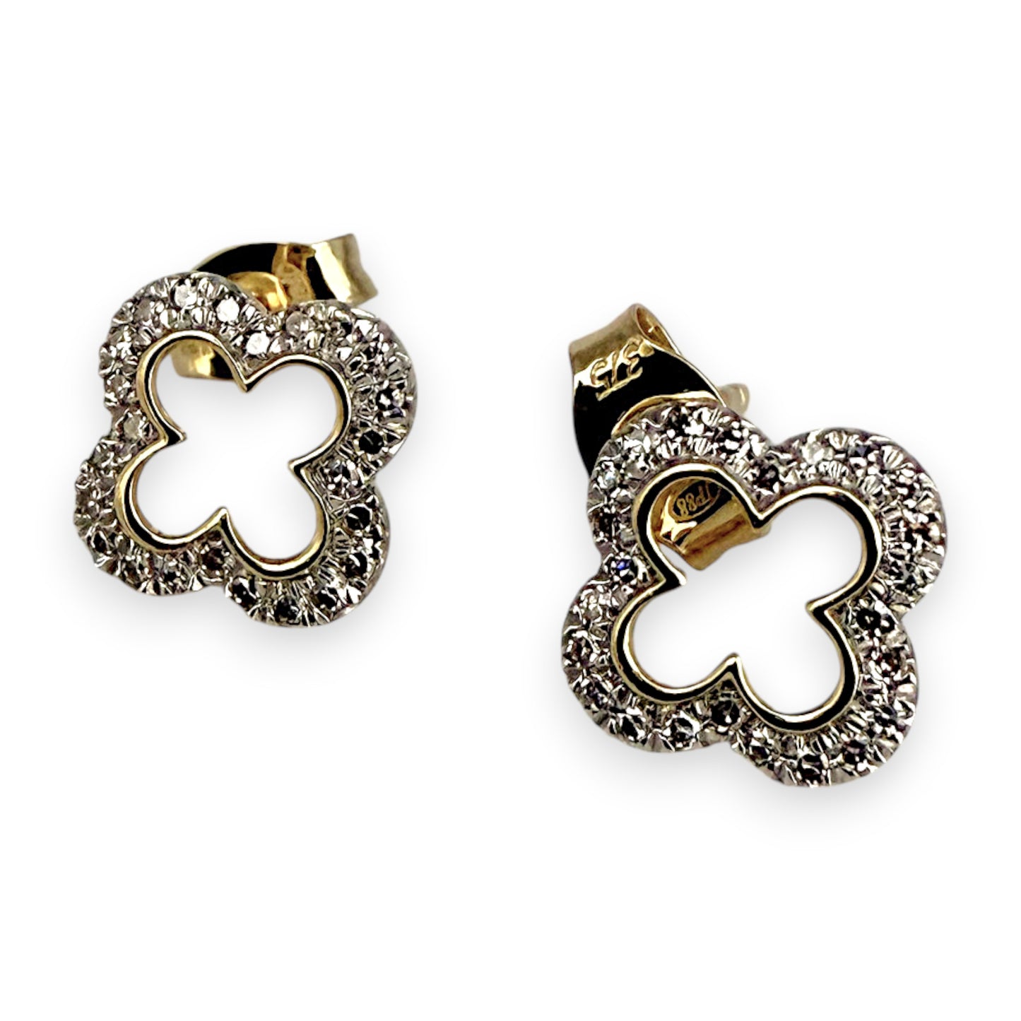 BRAND NEW | 9ct Gold Cloverlight Stud Earrings with Diamonds