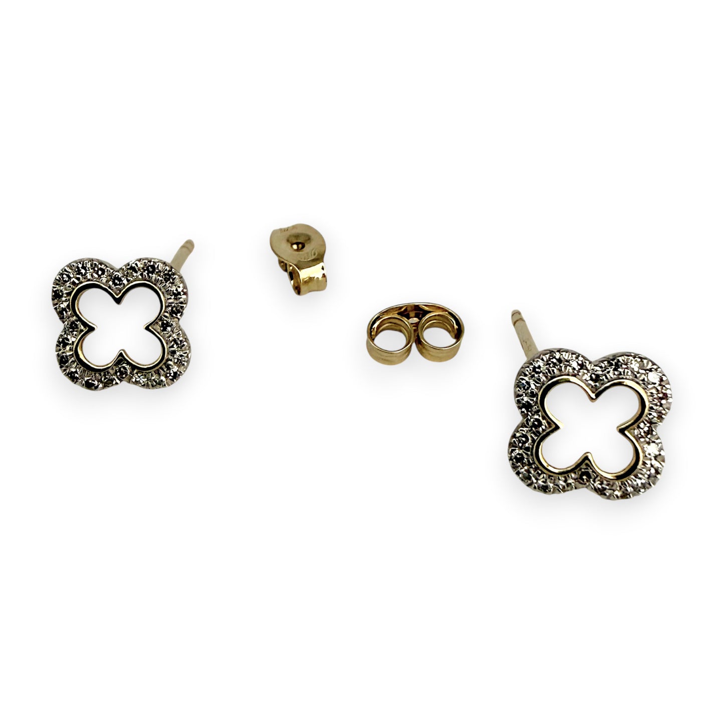 BRAND NEW | 9ct Gold Cloverlight Stud Earrings with Diamonds