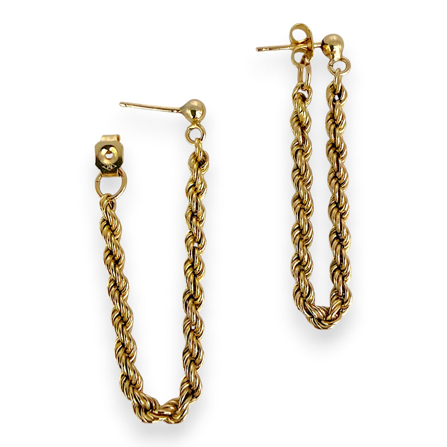NZGD | 9ct Gold RopeLuxe Dangle Stud Earrings