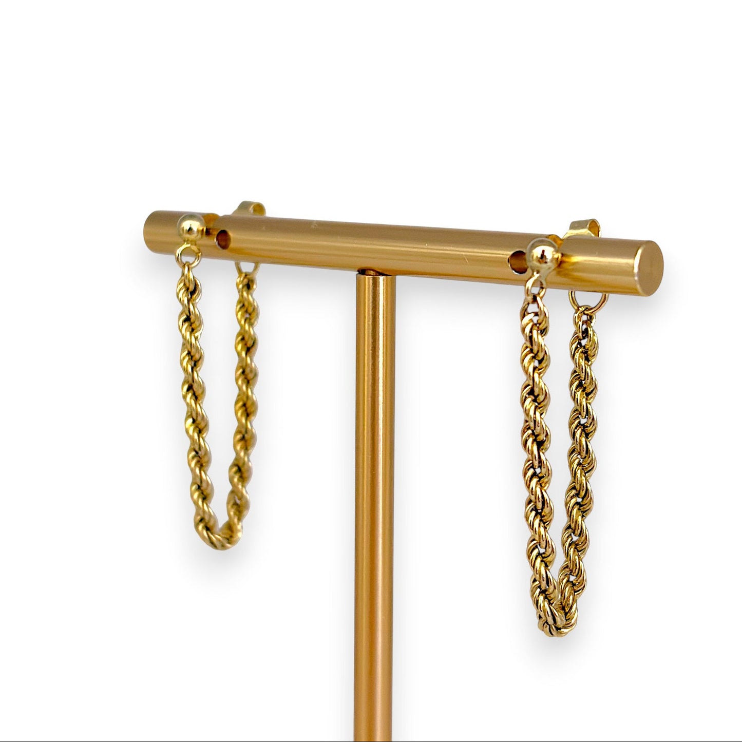 NZGD | 9ct Gold RopeLuxe Dangle Stud Earrings