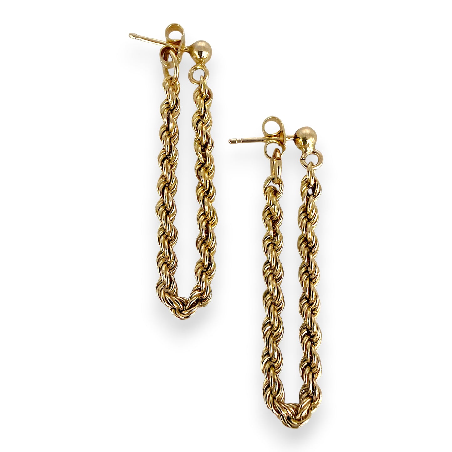 NZGD | 9ct Gold RopeLuxe Dangle Stud Earrings