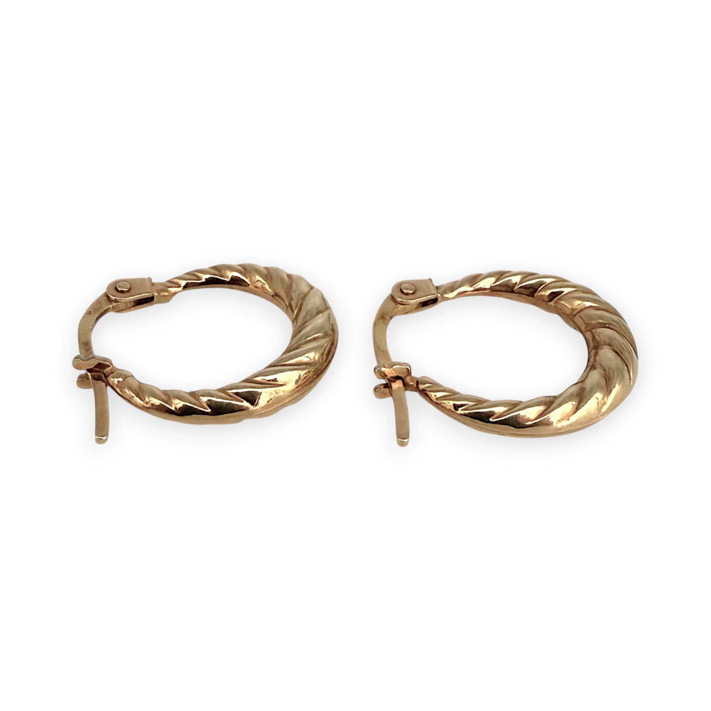 NZGD | 9ct Gold UNOAERRE Ripple Hoop Earrings 13.6mm