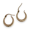 NZGD | 9ct Gold UNOAERRE Ripple Hoop Earrings 13.6mm