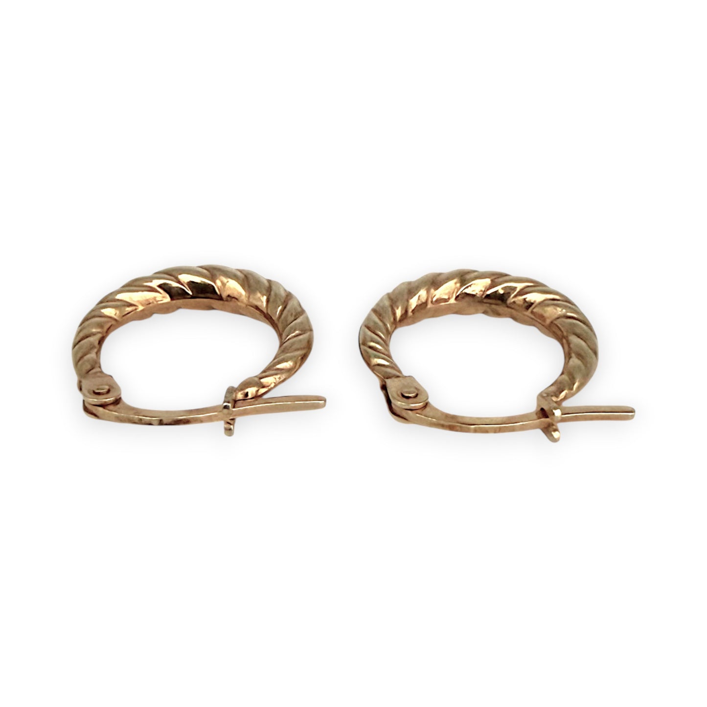 NZGD | 9ct Gold UNOAERRE Ripple Hoop Earrings 13.6mm