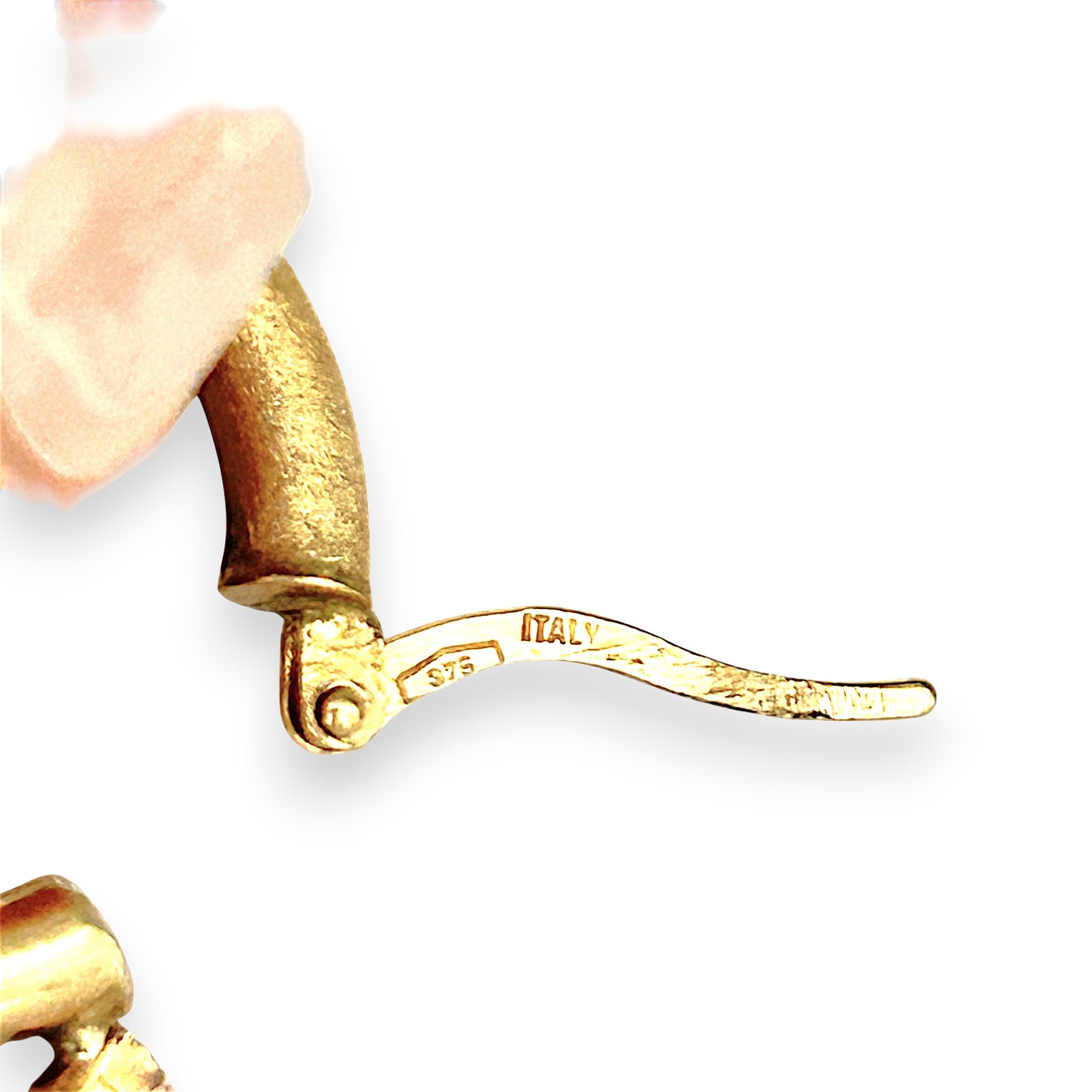 NZGD | 9ct Gold Textural Staple Hoop Earrings 21.4mm