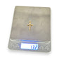 GOLD DEAL | 18ct (18K) Gold Crucifix Refined Cut-Edge Round Cross Small Pendant