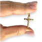 GOLD DEAL | 18ct (18K) Gold Crucifix Refined Cut-Edge Round Cross Small Pendant