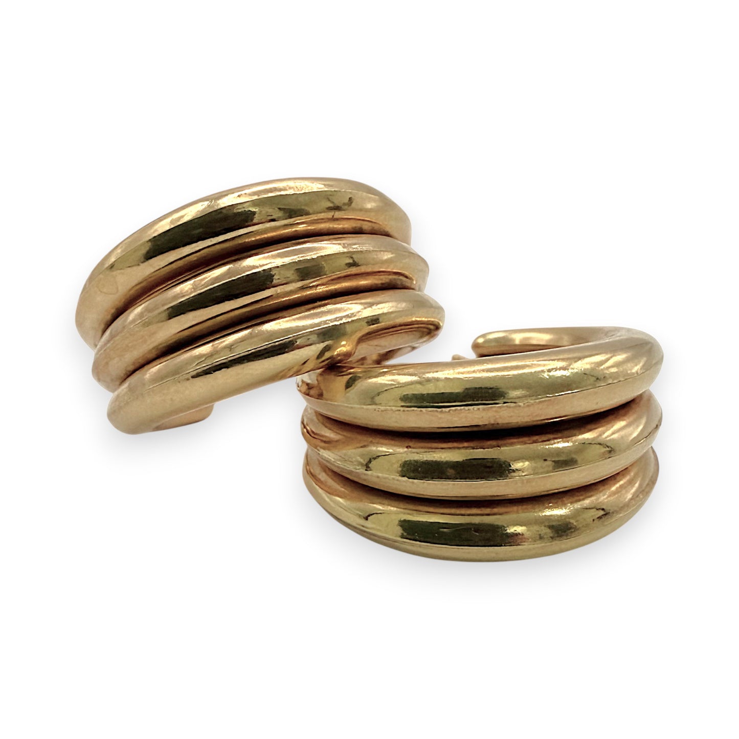 NZGD | 9ct Gold The Tri‑Luxe Hoops Earrings - UNOAERRE 21.1mm