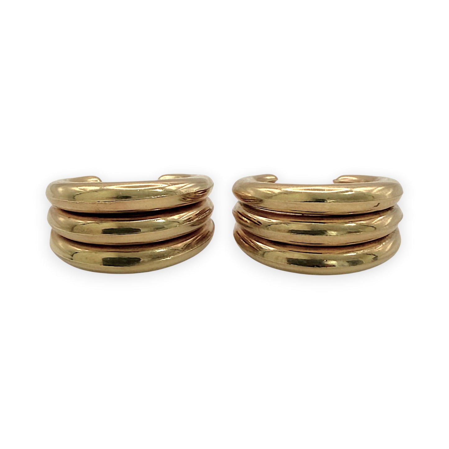 NZGD | 9ct Gold The Tri‑Luxe Hoops Earrings - UNOAERRE 21.1mm