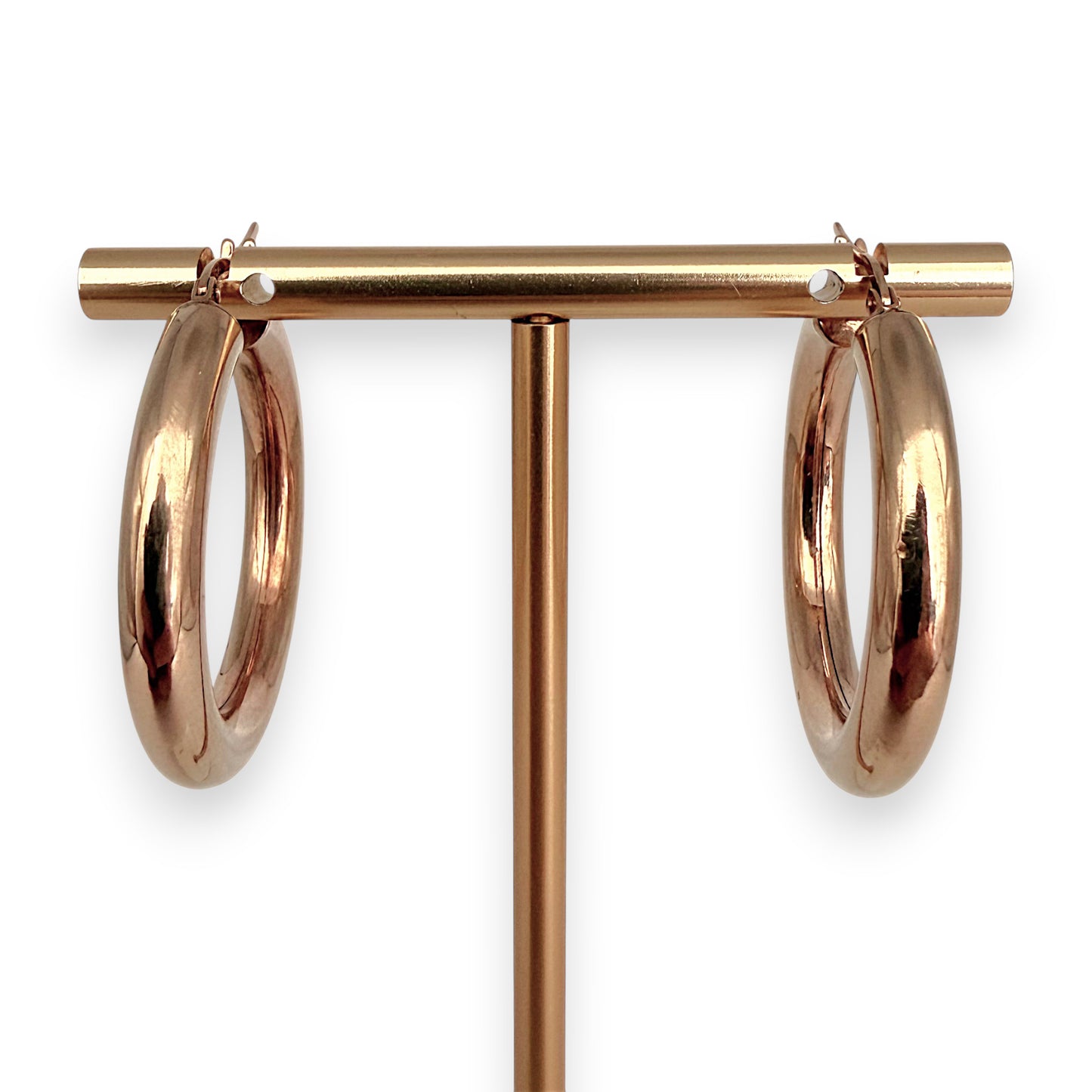 NZGD | 9ct Rose Gold Radiant Glow Hoop Earrings 33.2mm