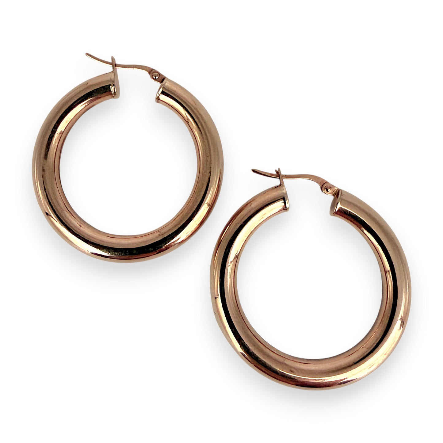 NZGD | 9ct Rose Gold Radiant Glow Hoop Earrings 33.2mm