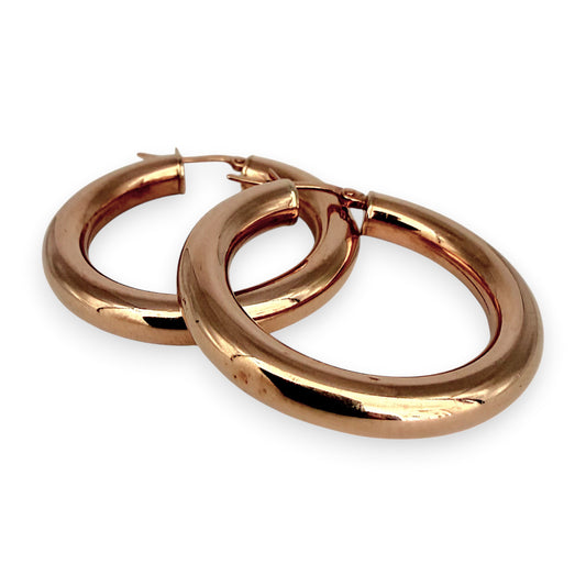 NZGD | 9ct Rose Gold Radiant Glow Hoop Earrings 33.2mm