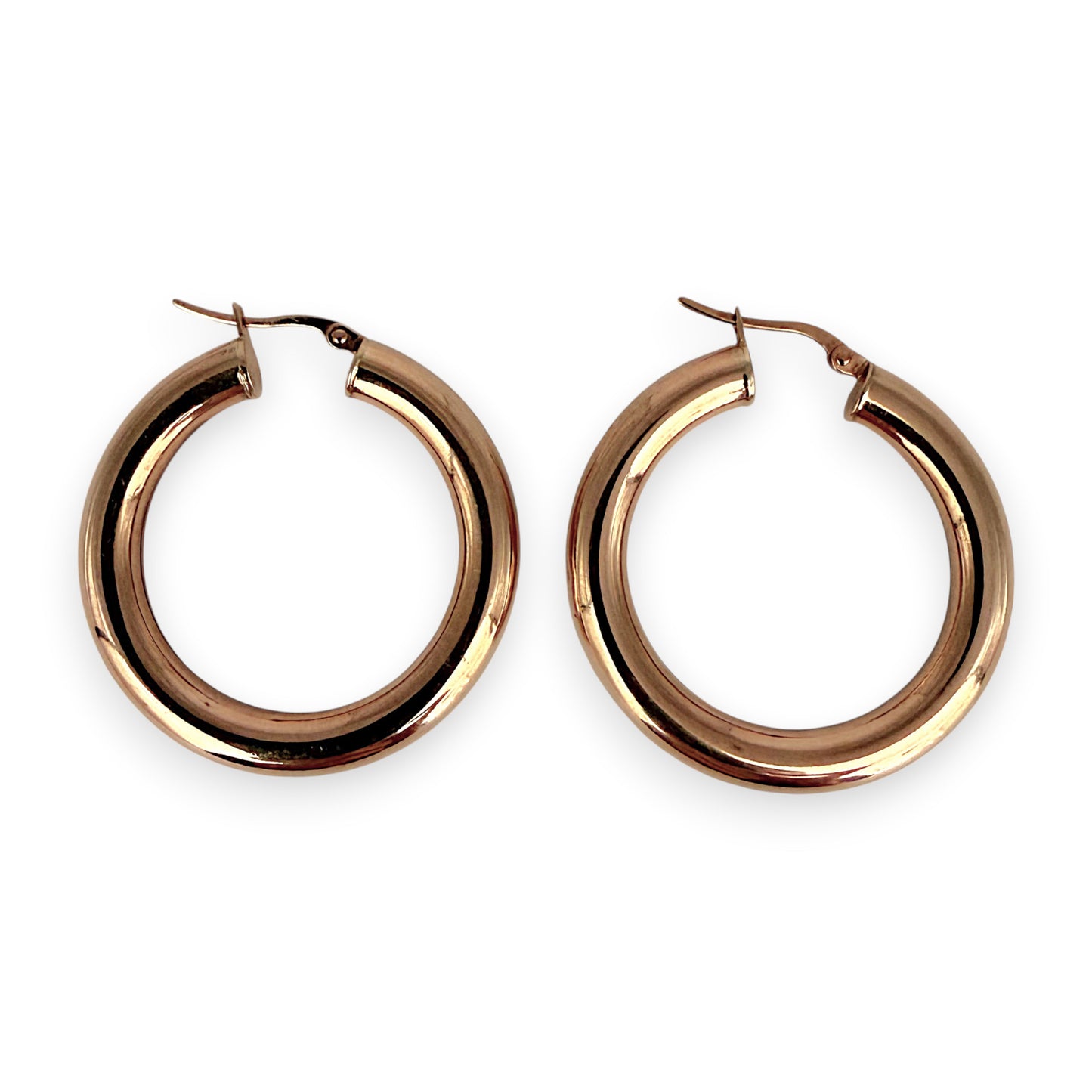 NZGD | 9ct Rose Gold Radiant Glow Hoop Earrings 33.2mm
