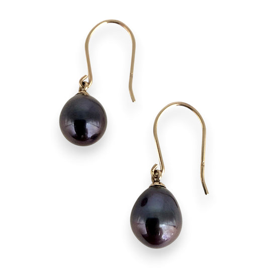 NZGD | 9ct Gold Midnight Orchid Drops Earrings