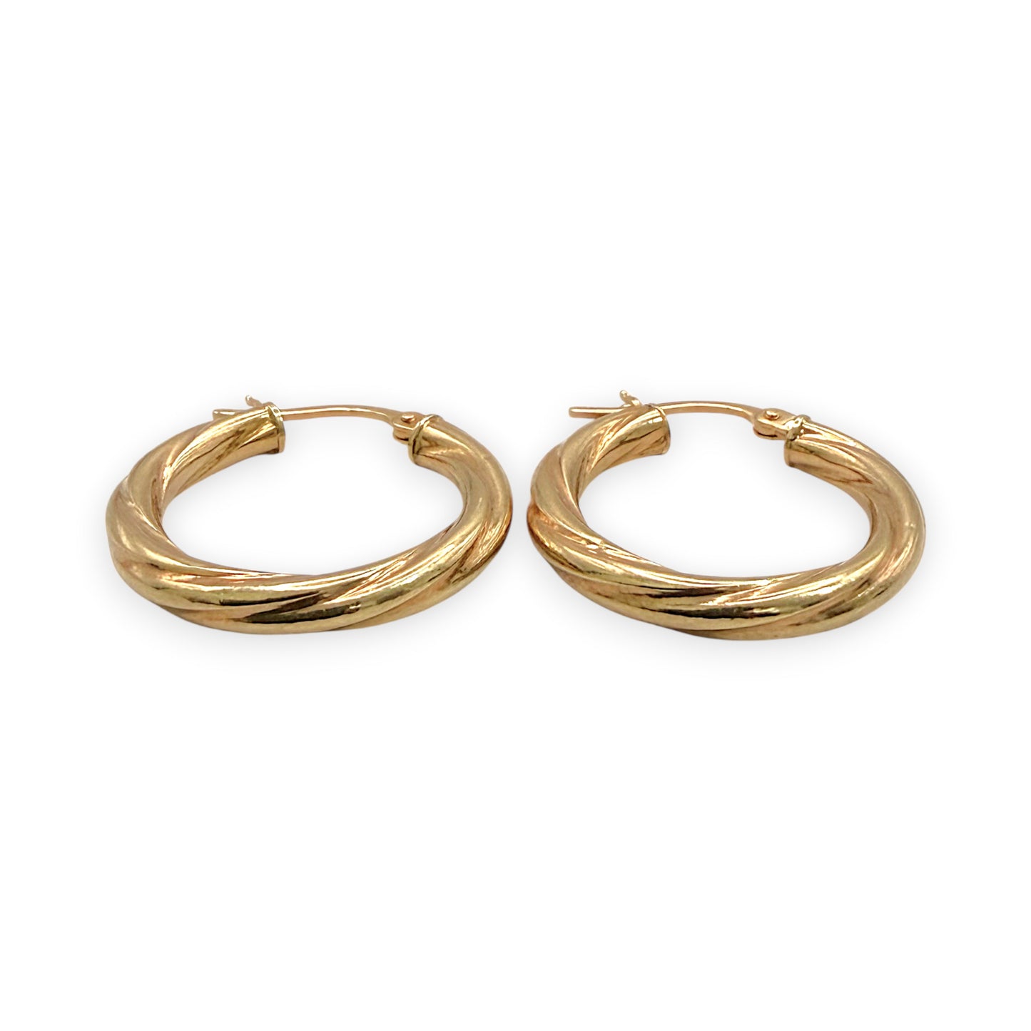 NZGD | 9ct Gold Rippled Muse Hoops Earrings - UNOAERRE 20.5mm