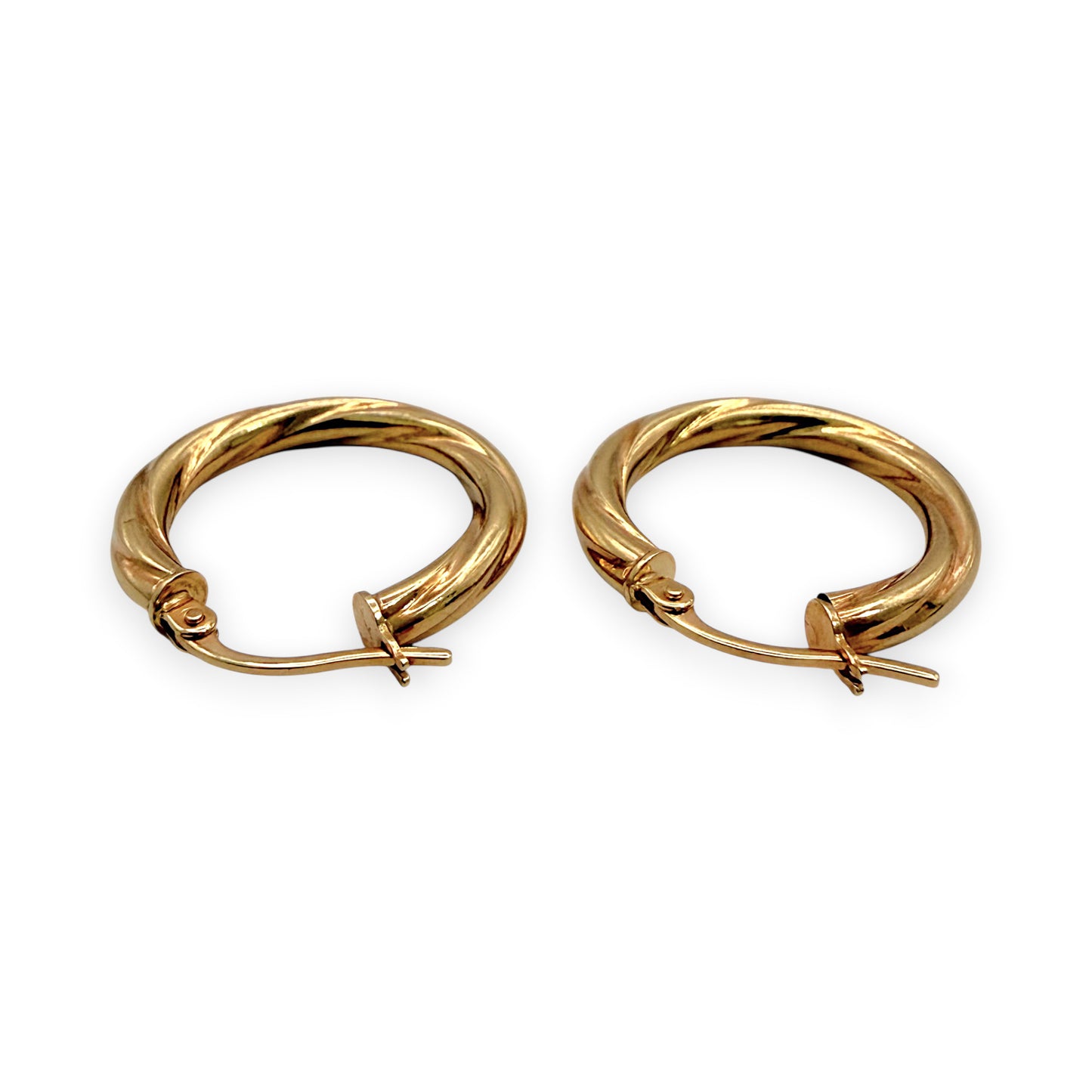 NZGD | 9ct Gold Rippled Muse Hoops Earrings - UNOAERRE 20.5mm